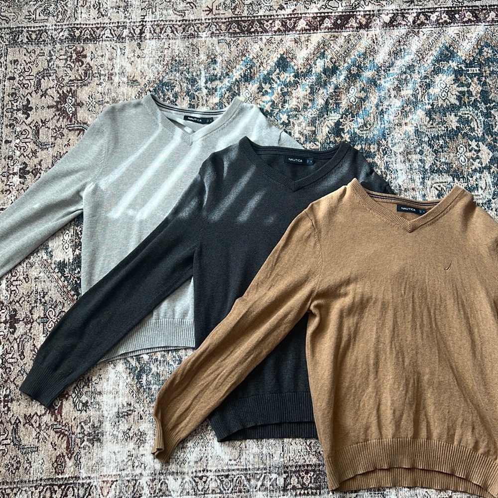 Lot of 3 Nautica V-Neck Sweater
